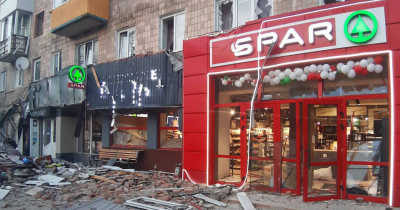 Внаслідок російської атаки постраждав супермаркет SPAR у Луцьку